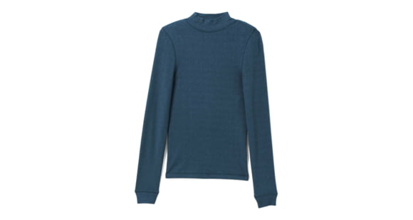prAna Foundation Rib Mock Neck - Women's, Medium, Grey Blue Heather, 1967251-400-M