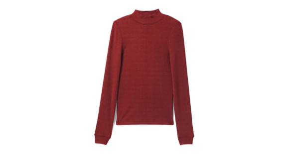 prAna Foundation Rib Mock Neck - Women's, Small, Rhubarb Heather, 1967251-600-S