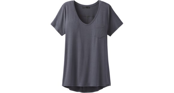 prAna Foundation Short Sleeve V-Neck Top - Women's-Coal-Medium