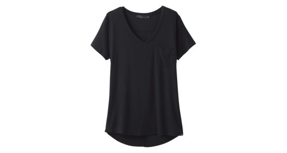 prAna Foundation Short Sleeve V-Neck Top - Women's, Black, X-Large, W11170142-BLK-XL