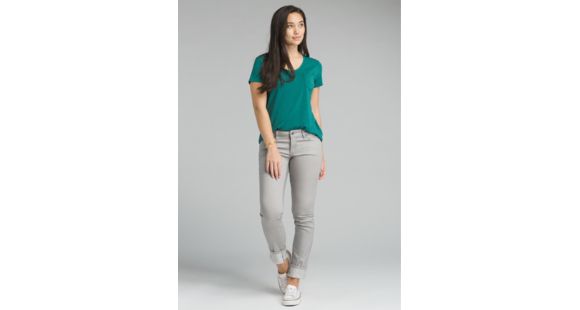 prAna Foundation Short Sleeve V-Neck Top - Women's, True Teal Heather, Medium, W11170142-TTHT-M