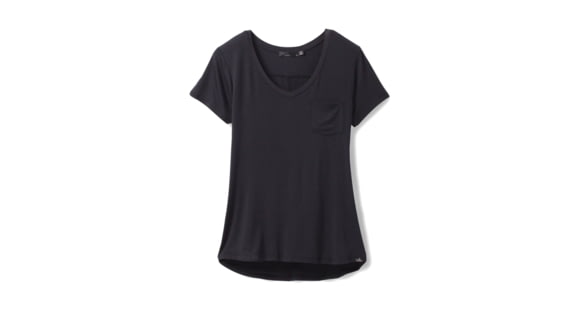 prAna Foundation Short Sleeve V-Neck - Women's, Black, Extra Small, 1971451-001-XS