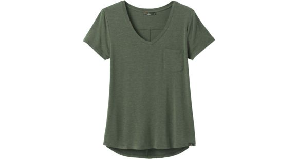 prAna Foundation Short Sleeve V-Neck - Women's, Canopy Heather, Small, W11170142-CNHT-S