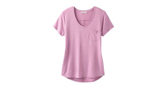 prAna Foundation Short Sleeve V-neck - Women's, Orchid Heather, Small, W11170142 -582-S