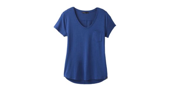prAna Foundation Short Sleeve V-neck - Women's, Sapphire Heather, XSmall, W11170142 -429-XS