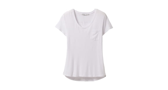 prAna Foundation Short Sleeve V-Neck - Women's, White, Small, 1971451-100-S