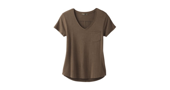 prAna Foundation Short Sleeve Vneck, Slate Heather, XLarge, W11170142 -464-XL