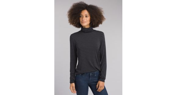prAna Foundation Turtleneck Shirt - Women's, Charcoal Heather Stripe, X-Large, W23180527-CCHS-XL