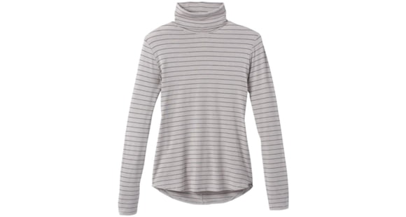 prAna Foundation Turtleneck Shirt - Women's, Light Grey Heather Stripe, Extra Small, W23180527-LGHS-XS