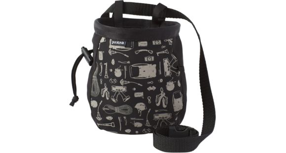 prAna Graphic Chalk Bag with Belt, Black, One Size, U61171807-BLK-O/S