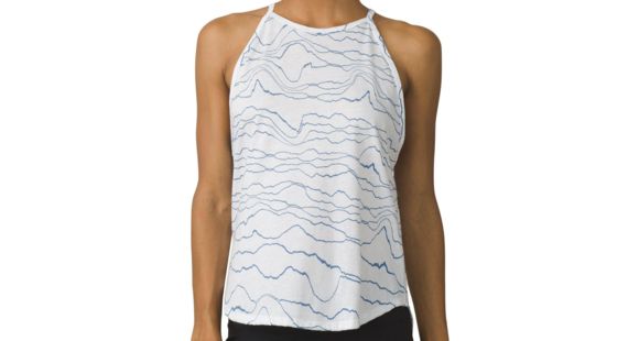 prAna Graphic You Tank Women's, Blue Tidepool, Large, W11180718-BLTP-L