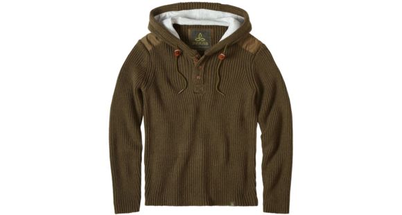 prAna Hooded Henley Sweater - Men's -Cargo Green-Small