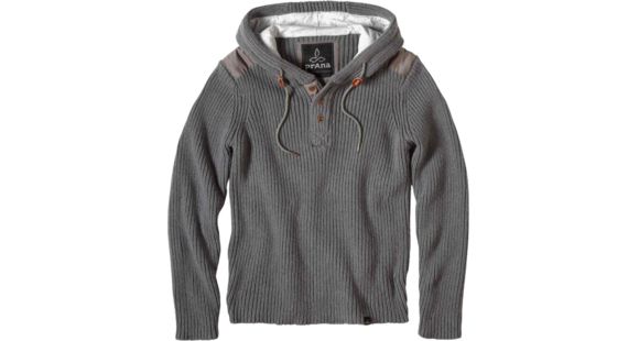 prAna Hooded Henley Sweater - Men's -Gravel-X-Large