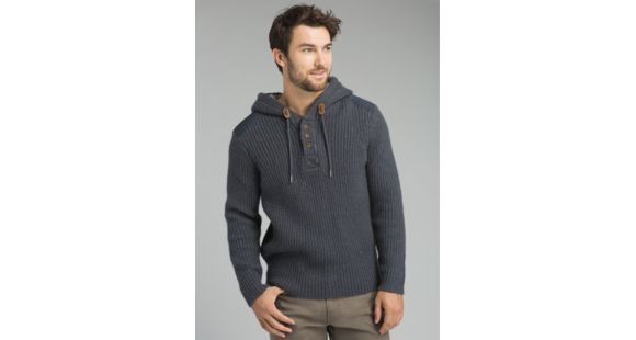 prAna Hooded Henley Sweater - Men's, Coal, Medium, M2PHHS316-COAL-M
