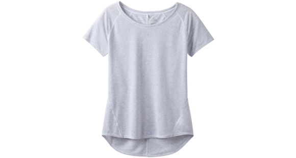 prAna Iselle Short Sleeve Tee, Silver Heather, XLarge, W11190667 -085-XL