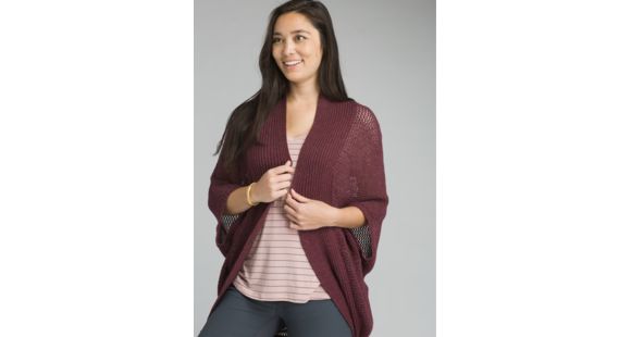 prAna Lima Cardigan - Women's, Black Cherry Heather, Large, W13180529-BXHT-L