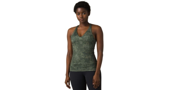 prAna Locano Bra Tank, Kale Wildflower, Large, 1963271-300-L