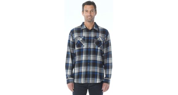 prAna Lybek Long SLeeve Flannel Shirt - Men's, Black, Large, M2LYBE314-BLK-L