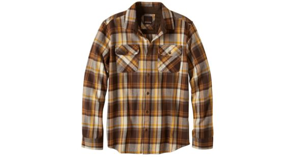 prAna Lybek Long SLeeve Flannel Shirt - Men's, Brown, Small, M2LYBE314-BRN-S