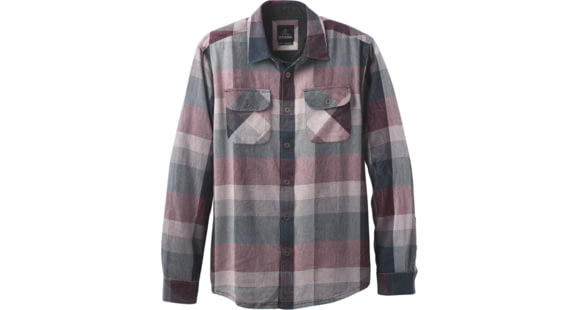 prAna Lybek Long SLeeve Flannel Shirt - Men's, Charcoal, Small, M23170384-CHR-S