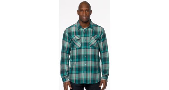 prAna Lybek Long SLeeve Flannel Shirt - Men's, Deep Teal, Large, M2LYBE314-DETE-L