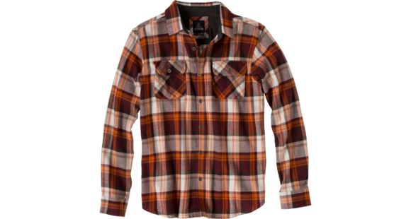 prAna Lybek Long SLeeve Flannel Shirt - Men's, Mahogany, Large, M2LYBE314-MAHO-L