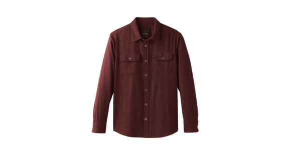 prAna Lybek Long Sleeve Flannel Shirt - Men's, Mulled Wine Herringbone, Large, M23170384-MWHB-L