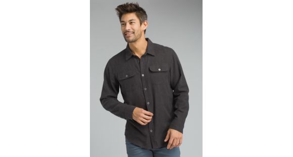 prAna Lybek Long Sleeve Flannel Shirt - Men's, Scorched Brown Herringbone, X-Large, M23170384-SCHB-XL