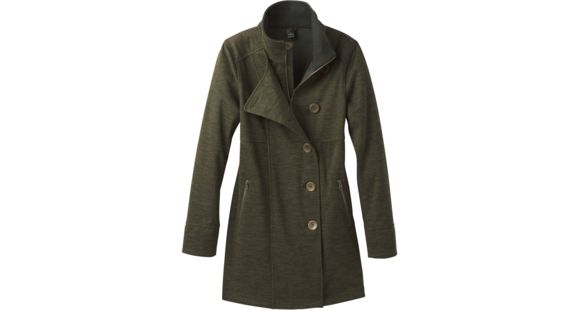 prAna Martina Long Heathered Jacket - Women's, Dark Olive, X-Large, W23170280-DKOL-XL