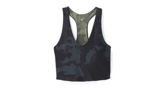 prAna Momento Crop Top - Womens, Black Camo, Extra Small, 1963231-001-XS