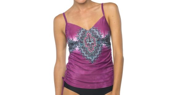 prAna Moorea Tankini Top - Women's-Fuchsia Namaste-Medium