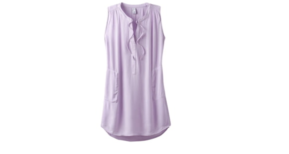 prAna Natassa Crinkled Tunic, Bleached Lavender, Large, W11190801 -534-L