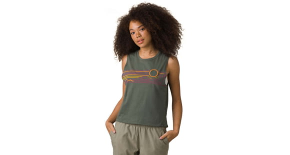prAna Organic Graphic Sleeveless Top, Kale Landscape, XSmall, 1962781-301-XS