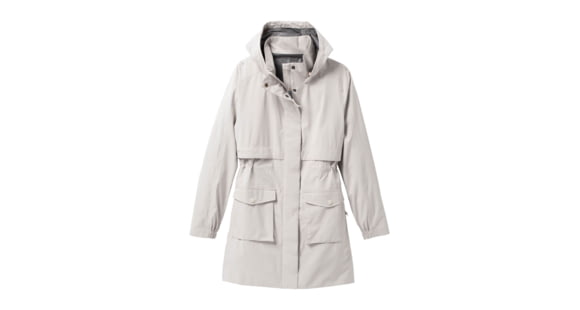 prAna Othello Falls Trench - Womens, Pebble Grey, Small, 1967781-020-S