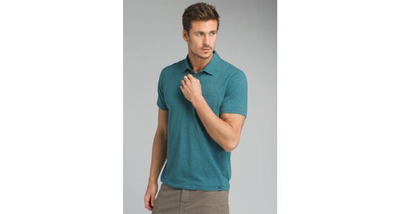 prAna Polo T-Shirt - Men's, Deep Balsam Heather, Medium, M11181339-DMHT-M