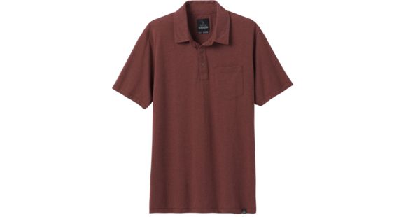 prAna Polo T-Shirt - Men's, Maple Heather, Medium, M11181339-MPHT-M