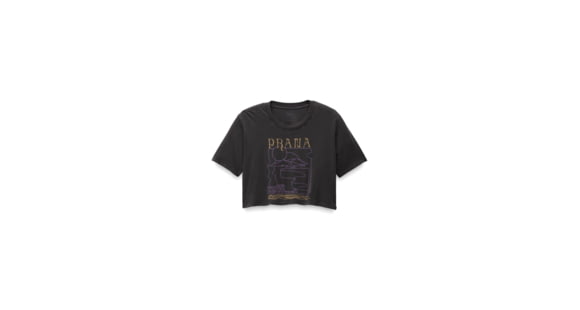 prAna Everyday VW Graphic Crop Tee - Women's, Charcoal Mindscape, XL, 2066761-021-XL