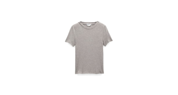 prAna Foundation Rib Tee - Womens, Heather Grey, Extra Small, 1970821-020-XS