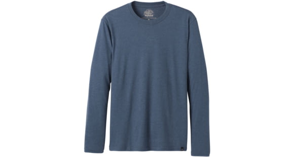 Prana Long Sleeve Crew T-Shirt, Denim Heather, Small, M23181469-DEHT-S