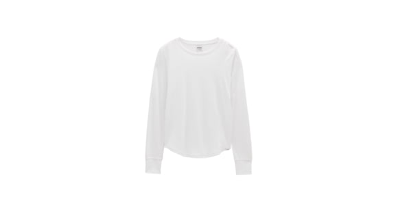 prAna prAna Cozy Up Long Sleeve Tee - Womens, White, S, 1971131-100-S