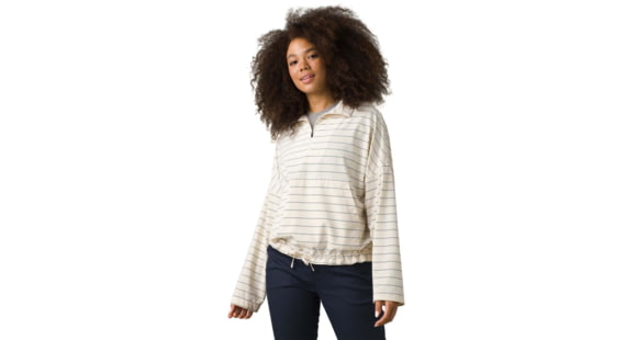 prAna Railay Pullover - Womens, Soft White Stripe, S, 1970411-100-S