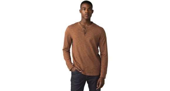 prAna Ronnie Henley Shirt, Walnut, Large, M23190583-WAL-L