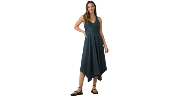 prAna Saxon Dress - Womens, Grey Blue Pebbles, L, 1970651-020-L