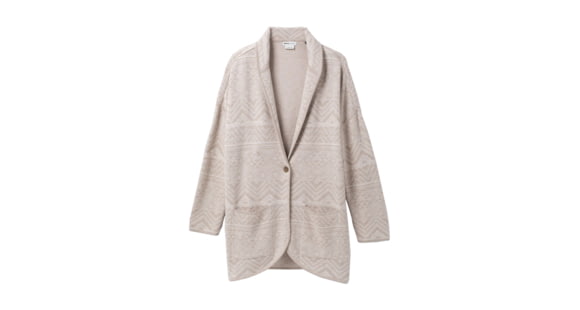 prAna Sevie Cardigan - Women's, Medium, Pebble Grey Intarsia, 1967181-021-M