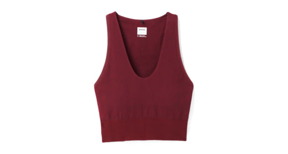 prAna Sopra Seamless Crop Top - Womens, Maroon, Extra Small, 1970341-600-XS