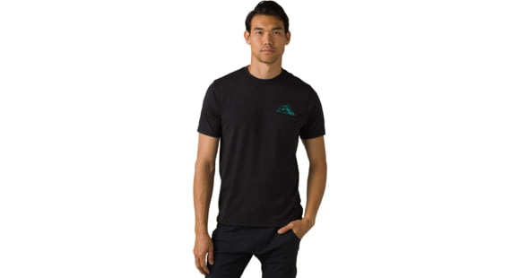 prAna Spire Heights T-Shirt, Black, Medium, 1966681-002-SL-M