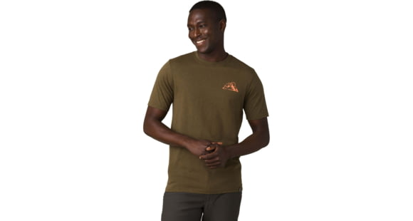prAna Spire Heights T-Shirt, Peat Heather, Large, 1966681-300-SL-L