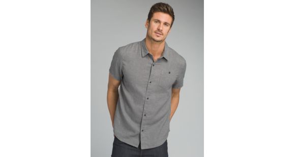 prAna Virtuoso Short Sleeve Shirt - Men's, Gravel, X-Large, M13180487-GRA-XL