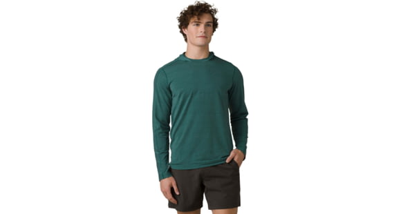prAna Watchtower Long Sleeve Hoodie - Mens, Deep Pine, S, 1963831-300-ST-S