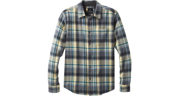 prAna Woodman Lightweight Flannel Shirt - Men's-Gravel-X-Large